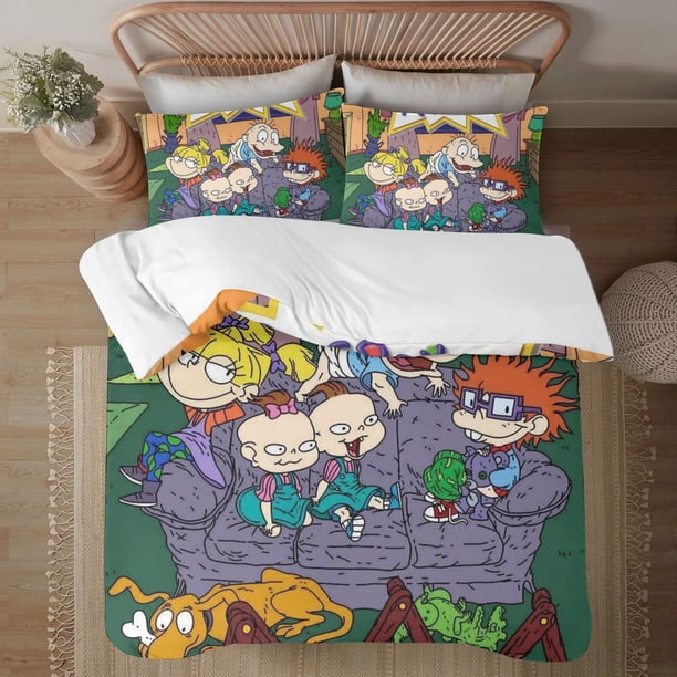Rugrats 3-Piece Bedding Set For Kids Boys Girls Adult Cartoon Warm Cute Fashion Holiday Present Gift Bed Sheets