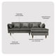 thumbnail image 5 of Sofá Seccional 3 Cuerpos Relan Ariccia Sillon Velvet Gris, 5 of 7