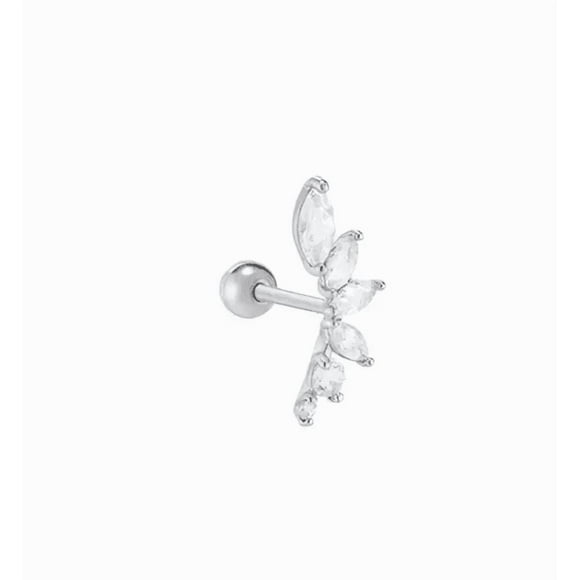 Aro Piercing Pétalos Circones Plata 925