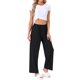 thumbnail image 2 of INSPIRE CHIC Pantalones de pijama a cuadros para mujer, mezcla de rayón suave, cintura elástica, pantalones largos para dormir y descansar, M Negro, 2 of 6