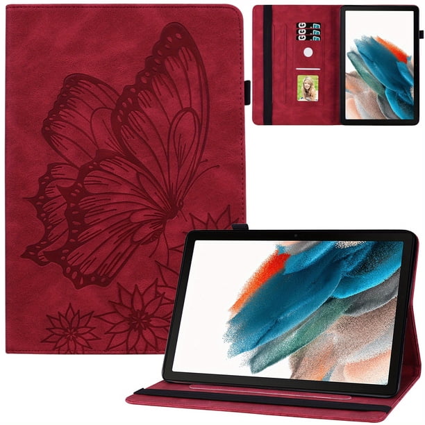 Case For Samsung Galaxy Tab A8 10.5 Inch 2022 SM-X200 X205 X207, Premium PU Leather Card Slots Case, Multiple Viewing Angles Folding Stand Cover