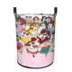 thumbnail image 1 of Shin-chan Cesta de lavandería de gran capacidad redonda con asa, bolsa para ropa sucia plegable, almacenamiento para dormitorio, baño y lavadero 44x35 cm, 1 of 6