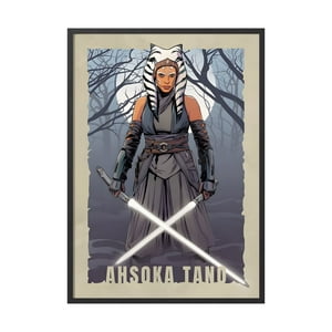 Creango - Cuadro Poster Enmarcado Star Wars Ahsoka Tano Decorativo