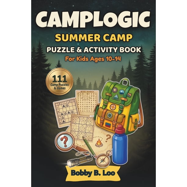 Libro Camplogic De Rompecabezas Y Actividades Para Campamento De Verano Para Niños De 10 A 14 Años
