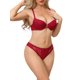 thumbnail image 1 of INSPIRE CHIC Conjunto de 2 Piezas para Mujeres Conjuntos de Lencería de Encaje Sujetador con Aros y Cierre Frontal y Braguitas de Talle Bajo XS Rojo Vino, 1 of 4