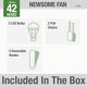 thumbnail image 4 of Ventilador de techo Hunter Newsome 42" LED de 5 aspas blanco, 4 of 9