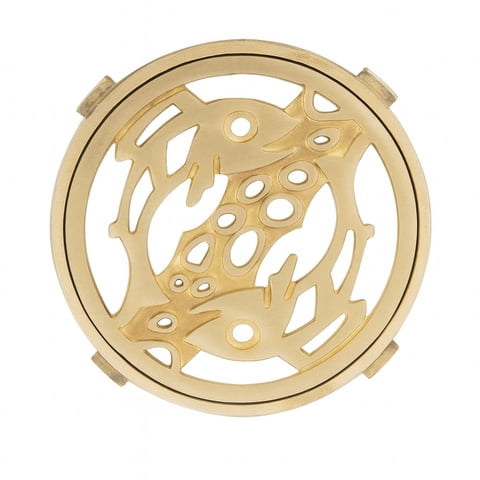 Rejilla Pileta Redonda 110Mm Bronce Acero Inoxidable Poli