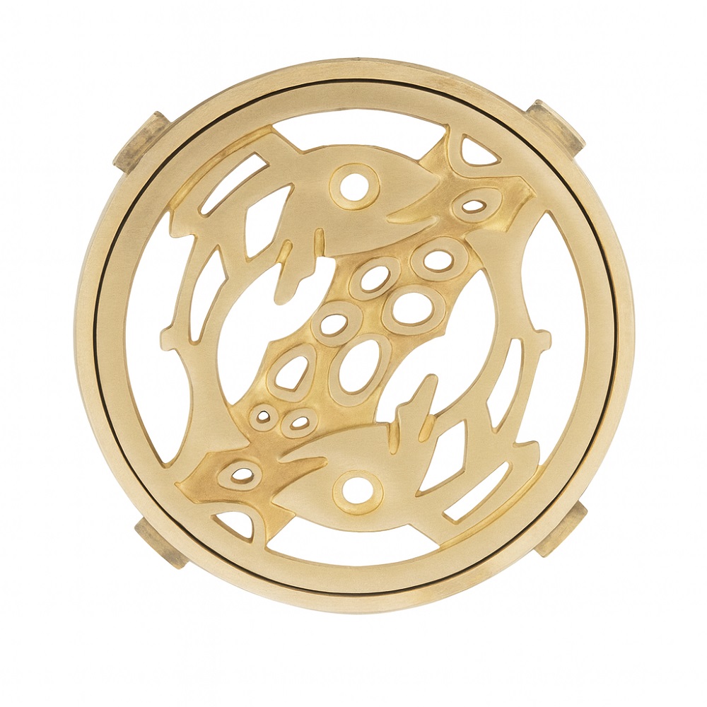 Rejilla Pileta Redonda 110Mm Bronce Acero Inoxidable Poli