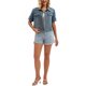 thumbnail image 2 of INSPIRE CHIC Chaqueta de Jean Recortada de Manga Corta con Cuello Vuelto Casual de Mezclilla para Mujeres de Regreso a Clases S Gris Azul, 2 of 6