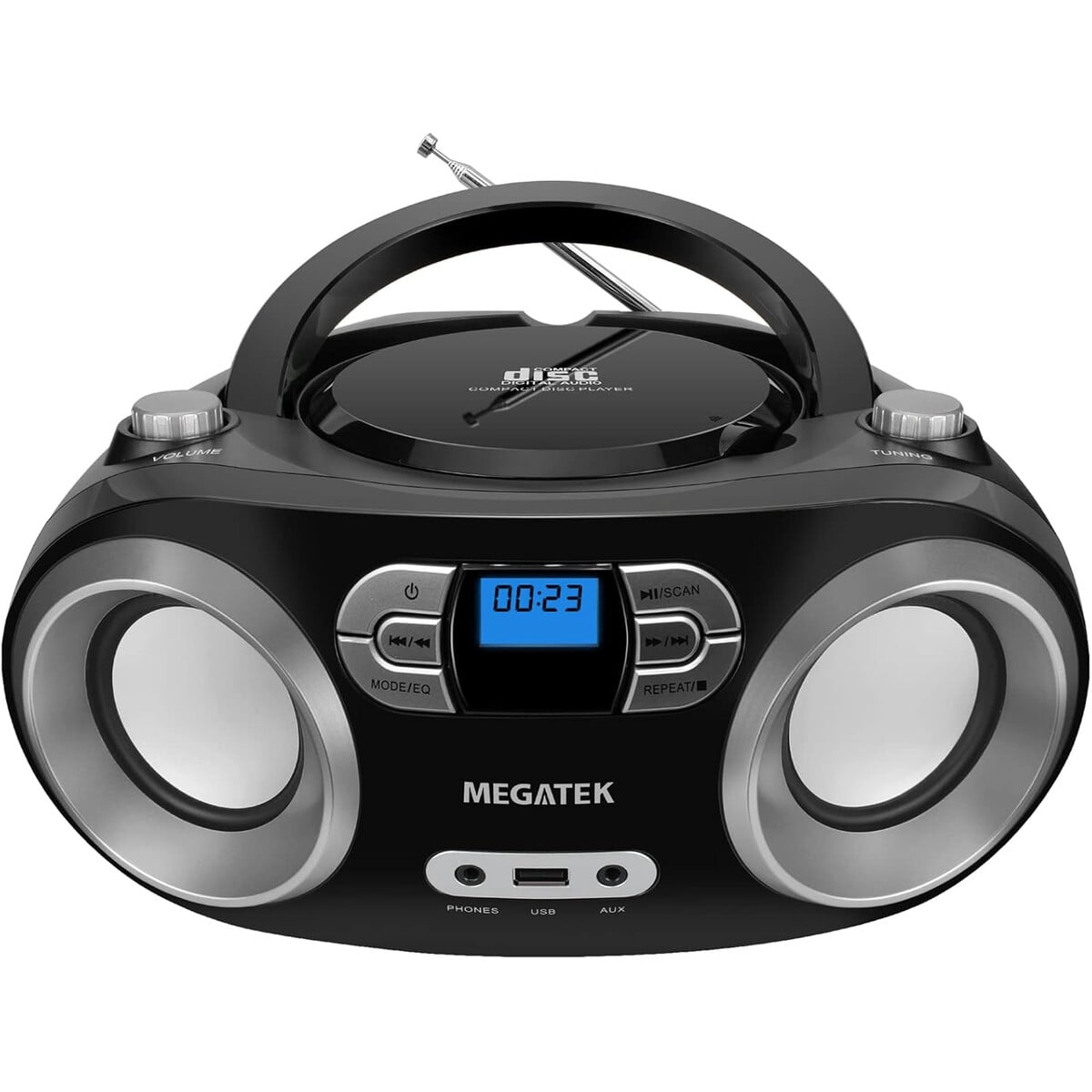 Boombox Megatek Cbm25bt Cd Bluetooth Fm Usb Portatil