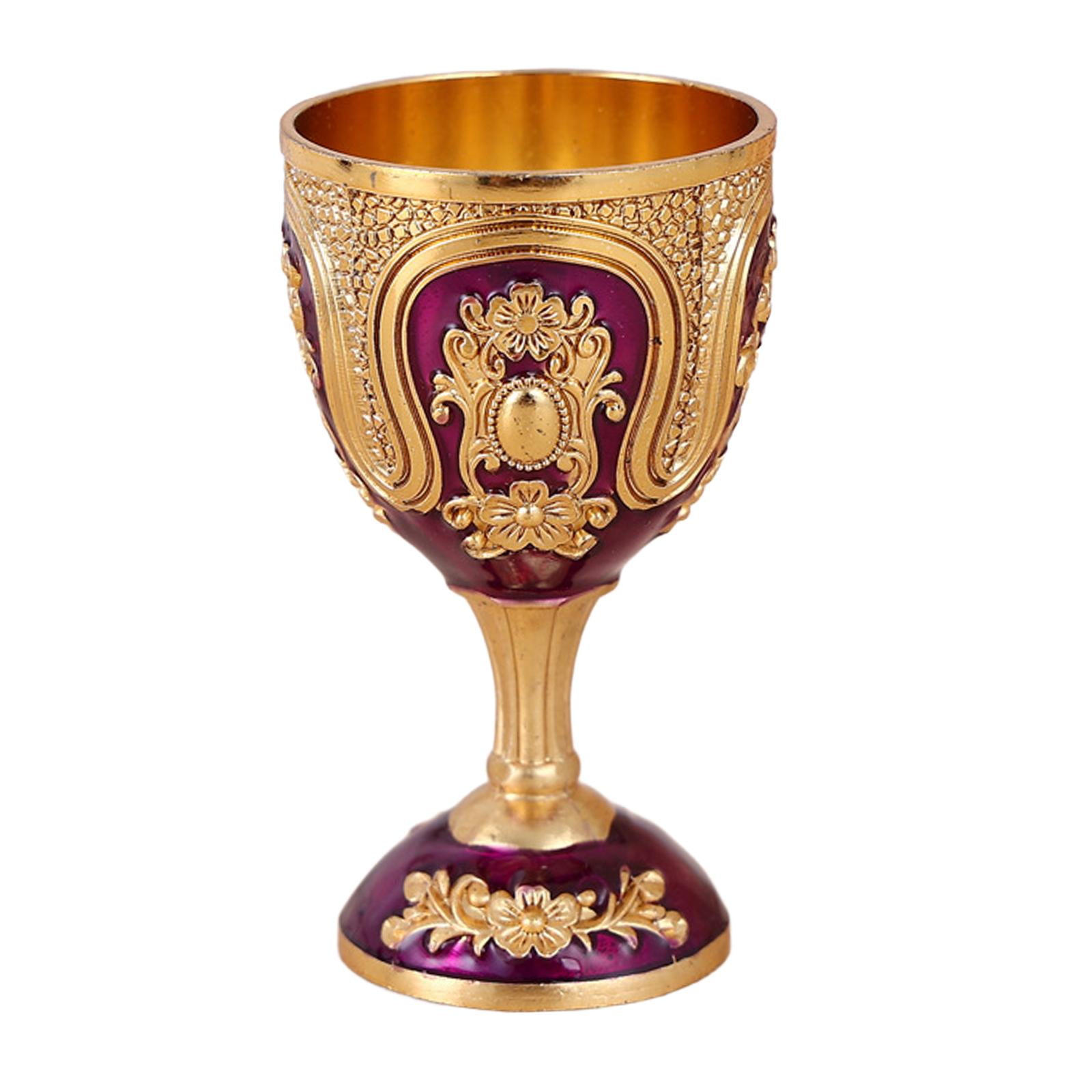 Bothyi - Copa De Vino Fácil De Limpiar, Recuerdos De Fiesta, Decoración Portátil, Regalos De Cumpleaños, Copa Dorada Y Morada