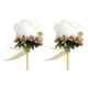 thumbnail image 3 of 2x Pin De Broche De Flor Rosa De Estimulación Pin De Ramillete De Boda Blanco Y Dorado, 3 of 5