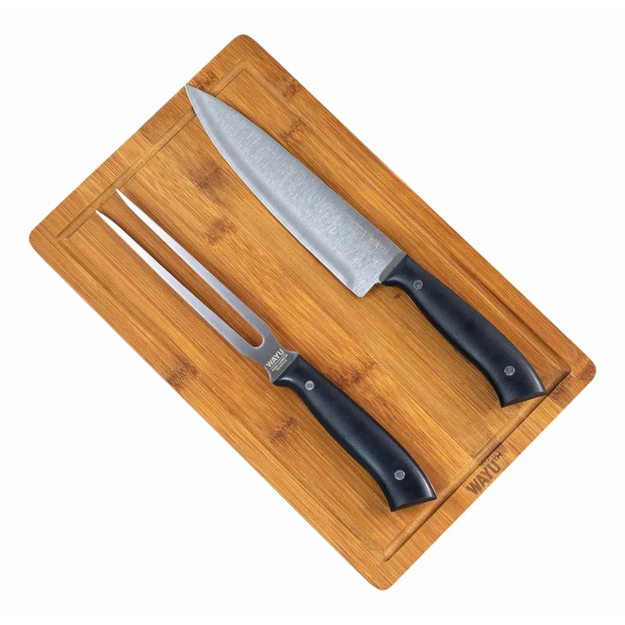 Set Parrillero Carving 3 Piezas Wayu Bamboo