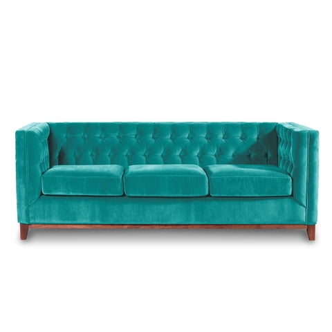 Latam Home - Sofá Roma 3C Tela Velvet Turquesa