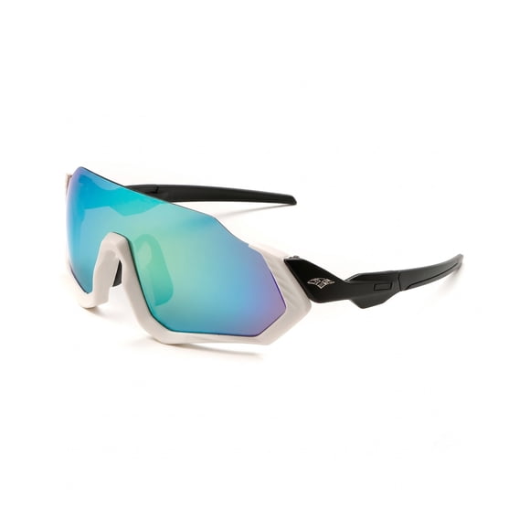 Lentes de Sol Ciclismo B-090 UV400 Marco TR90 Blanco Lente Verde Unisex