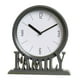 thumbnail image 3 of Reloj De Escritorio Que No Hace Tictac, Funciona Con Pilas, Loft, Familia, Decorativo, Estante De Oficina, Color Gris Oscuro, 3 of 3