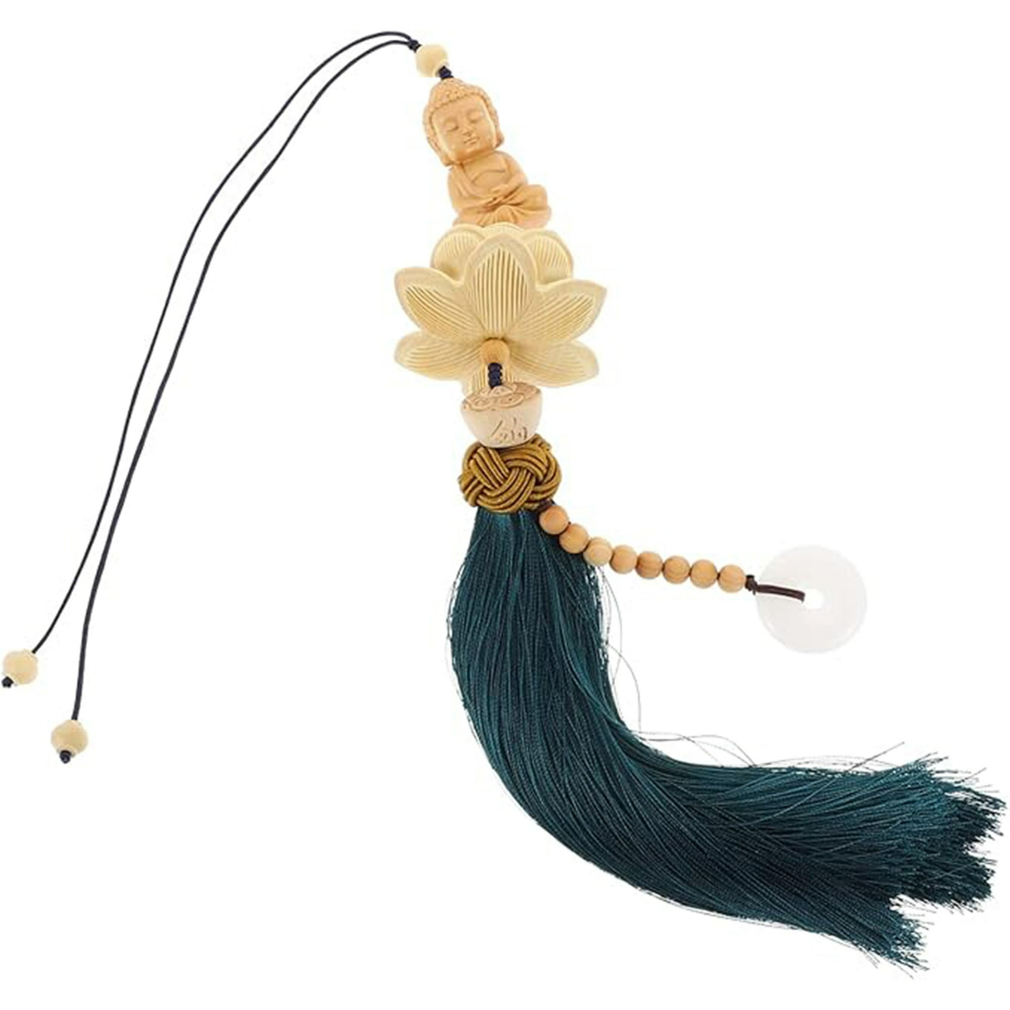 Veat00l - 1 Colgante De Loto De Madera, Colgante Creativo De Loto De Madera, Colgante De Espejo Retrovisor, Colgante De Loto De Suerte, Diseño Exquisito, Fácil De Instalar