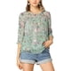 thumbnail image 1 of INSPIRE CHIC Camisas de Mujer de Manga 3/4 Blusas de Chifón Floral Verde Menta XL, 1 of 7