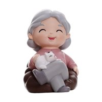 Bothyi - Linda Abuela Abuelo Estatua Miniatura Figurita Escritorio Torta Topper Muñeca Abuela