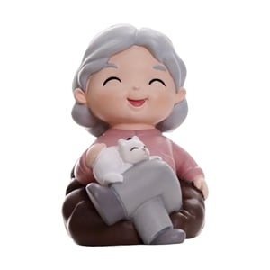 Bothyi - Linda Abuela Abuelo Estatua Miniatura Figurita Escritorio Torta Topper Muñeca Abuela