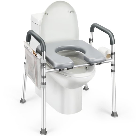 Asiento elevador para inodoro zhijiazhi, ajustable, con apoyabrazos, 227 kg