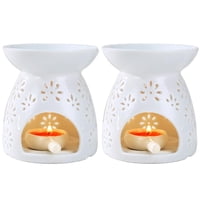 Xusx111 - Soporte De Vela De Luz De Té De Cerámica Set De 2, Quemador De Aceite Esencial Quemador De Cera, Difusor De Aroma De Incienso, Decoración Del Hogar