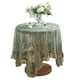 thumbnail image 1 of Mantel De Flor Cuadrada De Encaje Verde Elegante Y Elegante Manto Plisado Cubierto Protector De Manto Bordado 140 * 140cm, 1 of 3