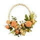 thumbnail image 2 of Guirnalda De Flores Artificiales, Guirnalda Para Colgar En La Puerta, Cuentas De Madera, Decoración De Aro, Amarillo, Naranja, 2 of 3