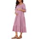 thumbnail image 4 of INSPIRE CHIC Vestido Maxi de Maternidad para Mujeres, Mangas Cortas, Cuello en V, Manga con Volantes para Sesión de Fotos, M Rosa, 4 of 6
