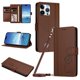 thumbnail image 1 of Funda Cartera Trébol para iPhone 14 Pro Max con Ranuras Tarjetas y Carga Inalámbrica Marrón, 1 of 6