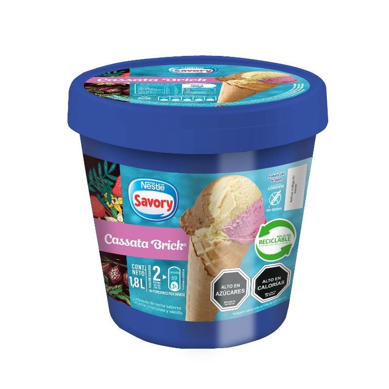 Helado Trisabor Chocolate, Frutilla Y Vainilla Pote 1,8 L Savory