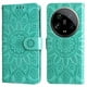 thumbnail image 1 of Funda tipo cartera FOXDOCK para Xiaomi 14 Ultra , diseño girasol en relieve, cuero PU, cierre magnético, soporte y tarjetero, 1 of 5