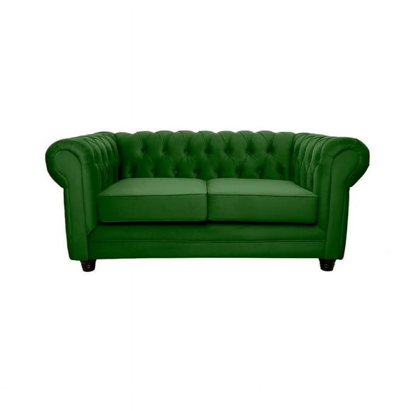 Sofá Chesterfield 2C Felpa Verde
