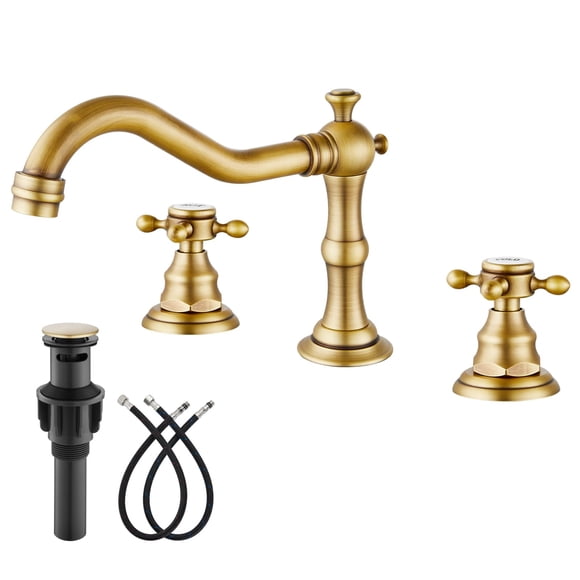 Grifo de baño gotonovo con 3 orificios, 20 cm, latón envejecido extendido