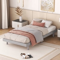 M&Ms - Modern Design Twin Size Floating Platform Bed Frame For Grey Color