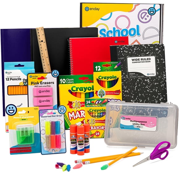 Kit de útiles escolares Enday Back to School K-5 con 83 piezas