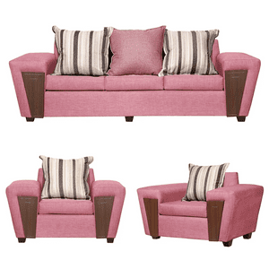 Ruzam Mobel - Juego De Living 3-1-1 Creta Palo Rosa Lino