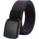 thumbnail image 1 of Cinturón de nailon para hombre, cinturón táctico militar, transpirable, con hebilla de plástico para pantalones, 130 cm, Negra y Roja, 1 of 6