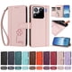 thumbnail image 4 of Funda Cartera Trébol para Xiaomi 15 Pro con Ranuras Tarjetas y Carga Inalámbrica Rosa, 4 of 6