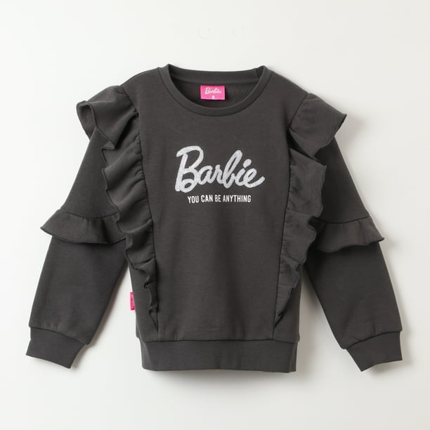 Poleron Cerrado Niña You Can Be Anything Negro Barbie
