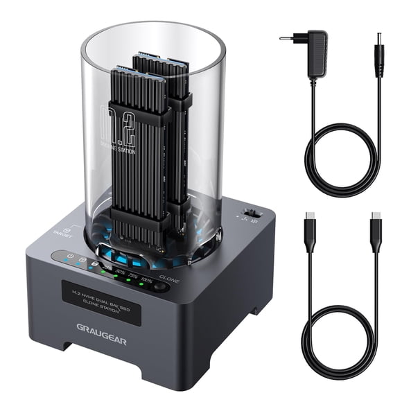 Duplicador de SSD GRAUGEAR NVMe M.2 Dual-Bay Clone Station