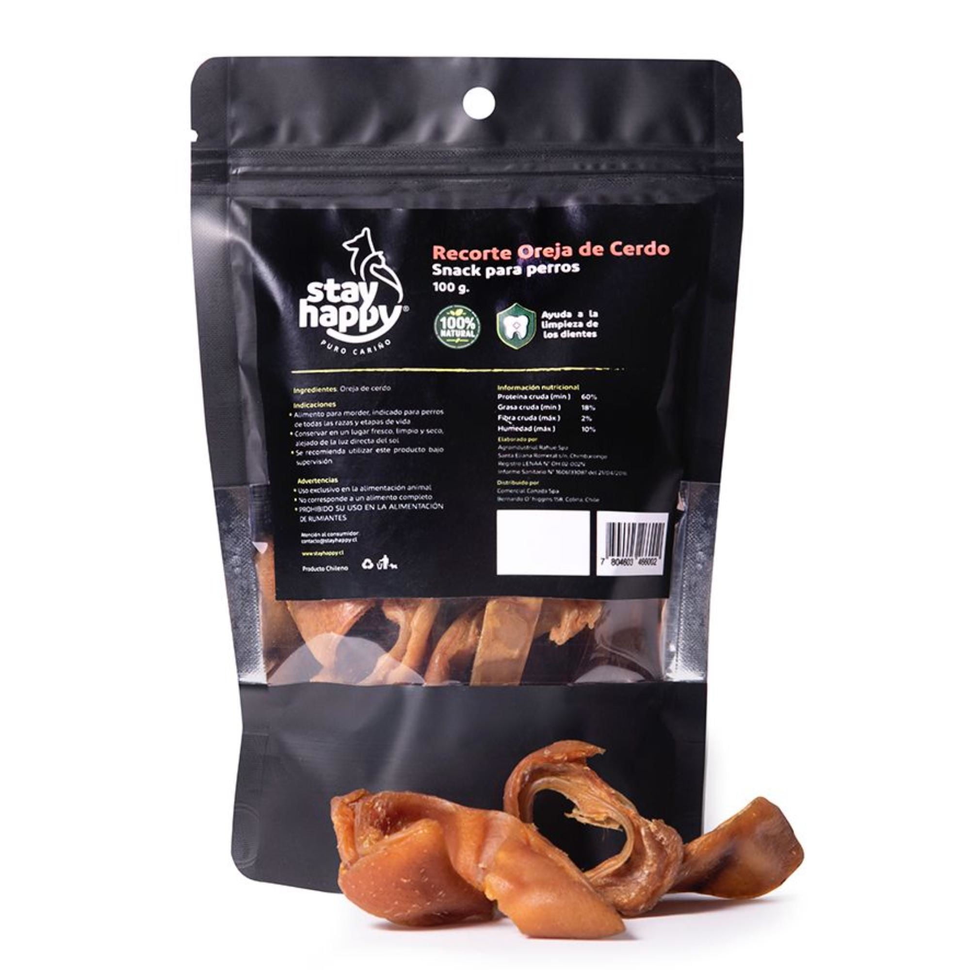 Sanck Para Perro Recorte Oreja De Cerdo Bolsa 100 g Stay Happy