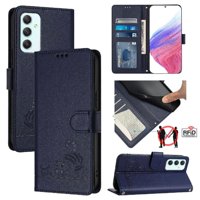 Funda Tipo Cartera Foxdock Para Samsung Galaxy A35 5G Con Soporte, Ranuras, Rfid, Diseño De Gato
