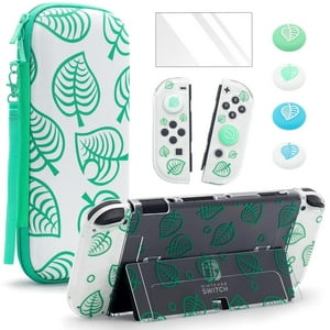 Genérico - Compatible Con El Juego De Fundas Protectoras Para Nintendo Switch/Oled: Funda De Almacenamiento, Protector De Pantalla De Cristal Templado Y Asas Para Los Pulgares.-Para Switch Oled