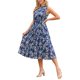 thumbnail image 4 of INSPIRE CHIC Vestidos de Verano para Mujer Vestido de Gasa Floral sin Mangas con Cuello Simulado en Capas para Fiesta de Boda Midi Talla M Azul Marino, 4 of 6