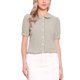 thumbnail image 1 of INSPIRE CHIC Camisa a Cuadros de Regreso a Clases para Mujer con Cuello Peter Pan, Manga Corta Abullonada, Botones Abajo, Blusa de Gingham, Marrón Claro S, 1 of 6