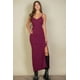 thumbnail image 1 of Vestido Largo De Tirantes Con Abertura Lateral Acanalada, 1 of 2