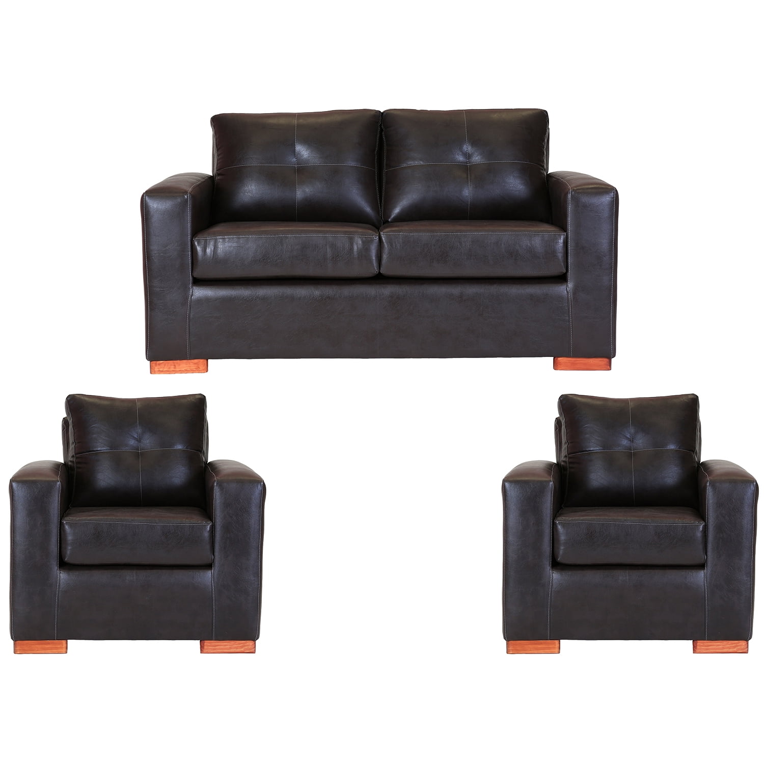 Muebles Altiro - Sofá Israel 211 - Cuero Sintético Pu Café Moro