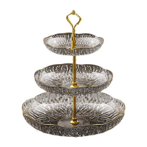 Magideal - Bandeja De Frutas Bandeja De Cupcake Snack Exhibición Tableta De Torta De Torta De Torta Servir Platos Para Fiesta De Entretenimiento Vacaciones Dulce 3 Nivel