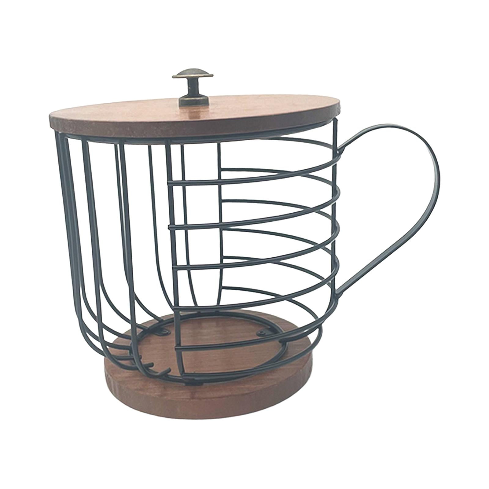 Bothyi - Soporte Para Cápsulas De Café, Cesta De Almacenamiento De Cápsulas De Café De Hierro Para Cafeterías, Mostrador, Hotel, Negro